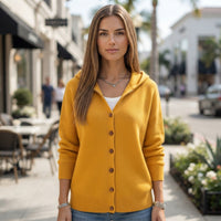 Casual Hooded Button Front Cardigan