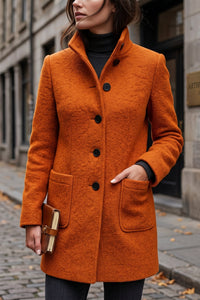 Elegant Button Front Longline Collared Coat