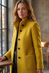 Elegant Button Front Longline Collared Coat
