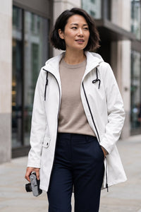 Hooded Longline Zip Front Utility Coat