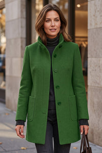 Elegant Button Front Longline Collared Coat