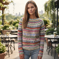 Striped Crew Neck Relaxed Fit Sweater