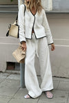 Modern Contrast Linen Co-Ord Set for Effortless Style 0