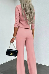Modern Tailored Co-Ord Set with Cropped Top and High-Waisted Trousers 7