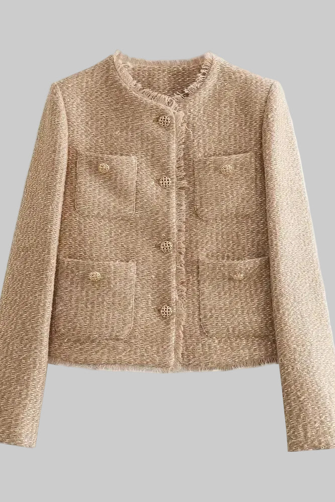 Modern Tweed Jacket with Breathable Open-Weave for Effortless Style 2