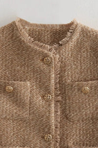 Modern Tweed Jacket with Breathable Open-Weave for Effortless Style 3