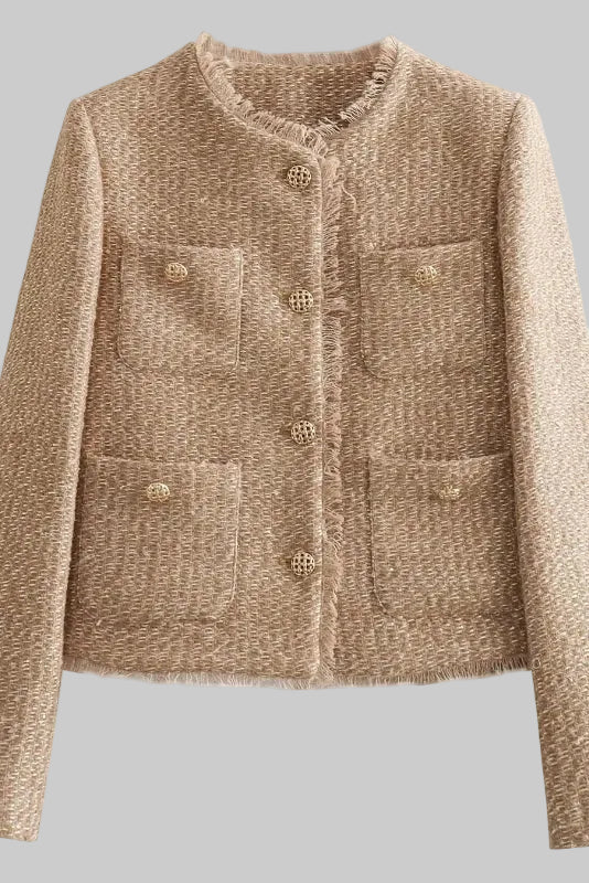 Modern Tweed Jacket with Breathable Open-Weave for Effortless Style 4