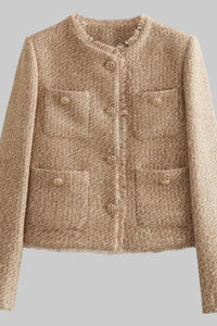 Modern Tweed Jacket with Breathable Open-Weave for Effortless Style 4