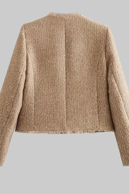 Modern Tweed Jacket with Breathable Open-Weave for Effortless Style 5