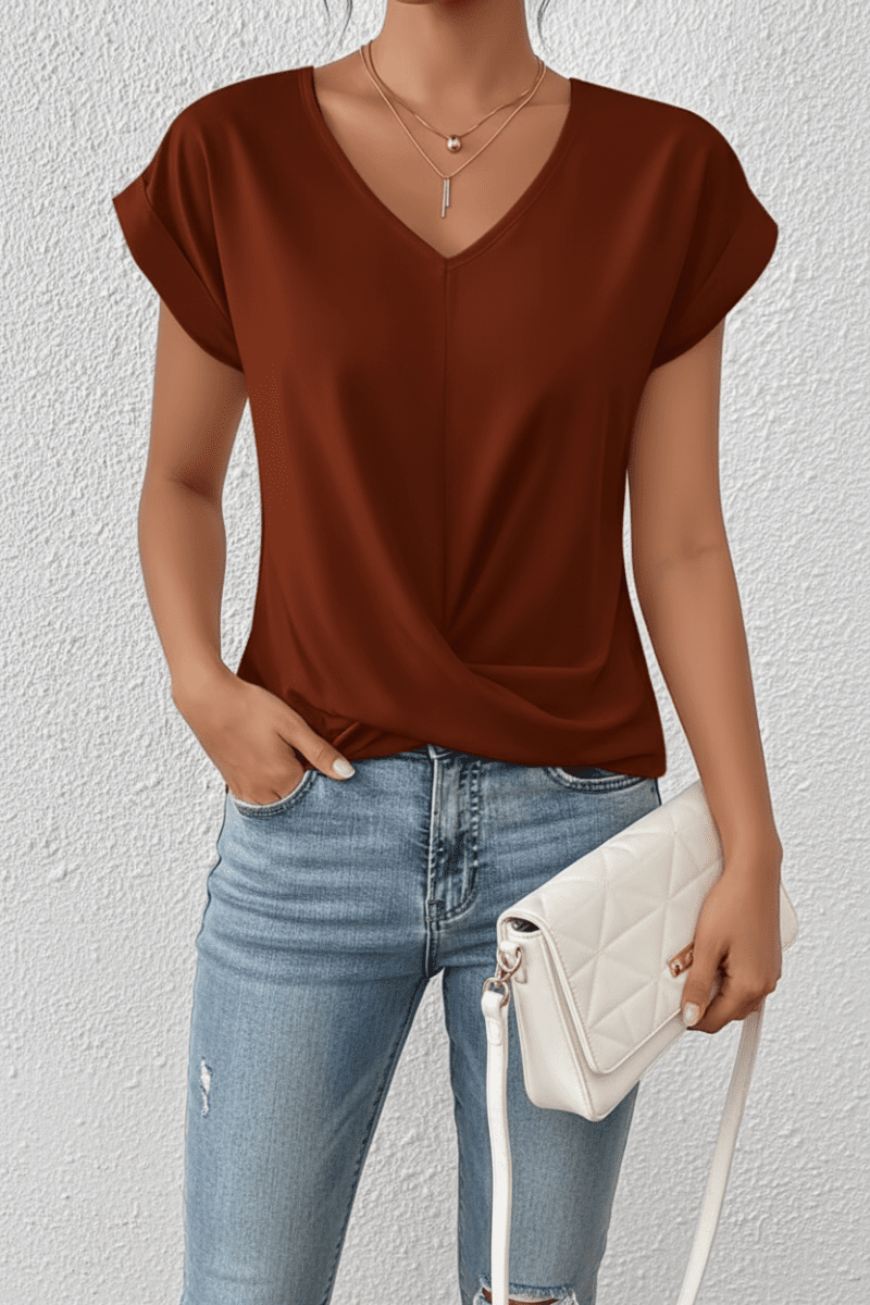 Modern V-Neck Top in High-Quality Fabric for Effortless Everyday Style 4