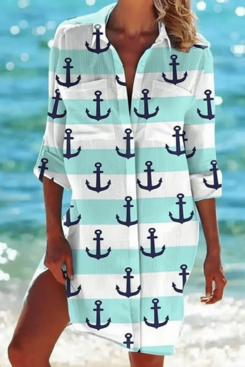 Nautical Print Summer Top in Lightweight Fabric for Effortless Style 2
