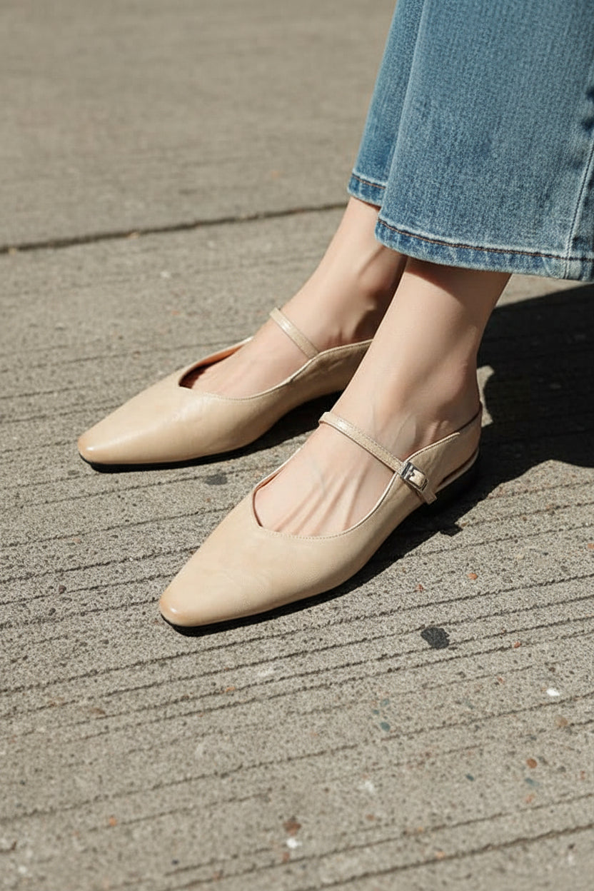 Lace Mules With Open Toe Detail
