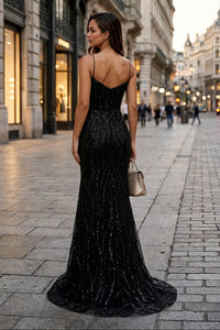 Maeve | Women's Sequin Mermaid Maxi Dress with Thigh Slit