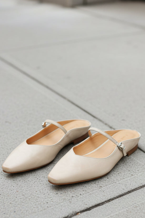 Lace Mules With Open Toe Detail