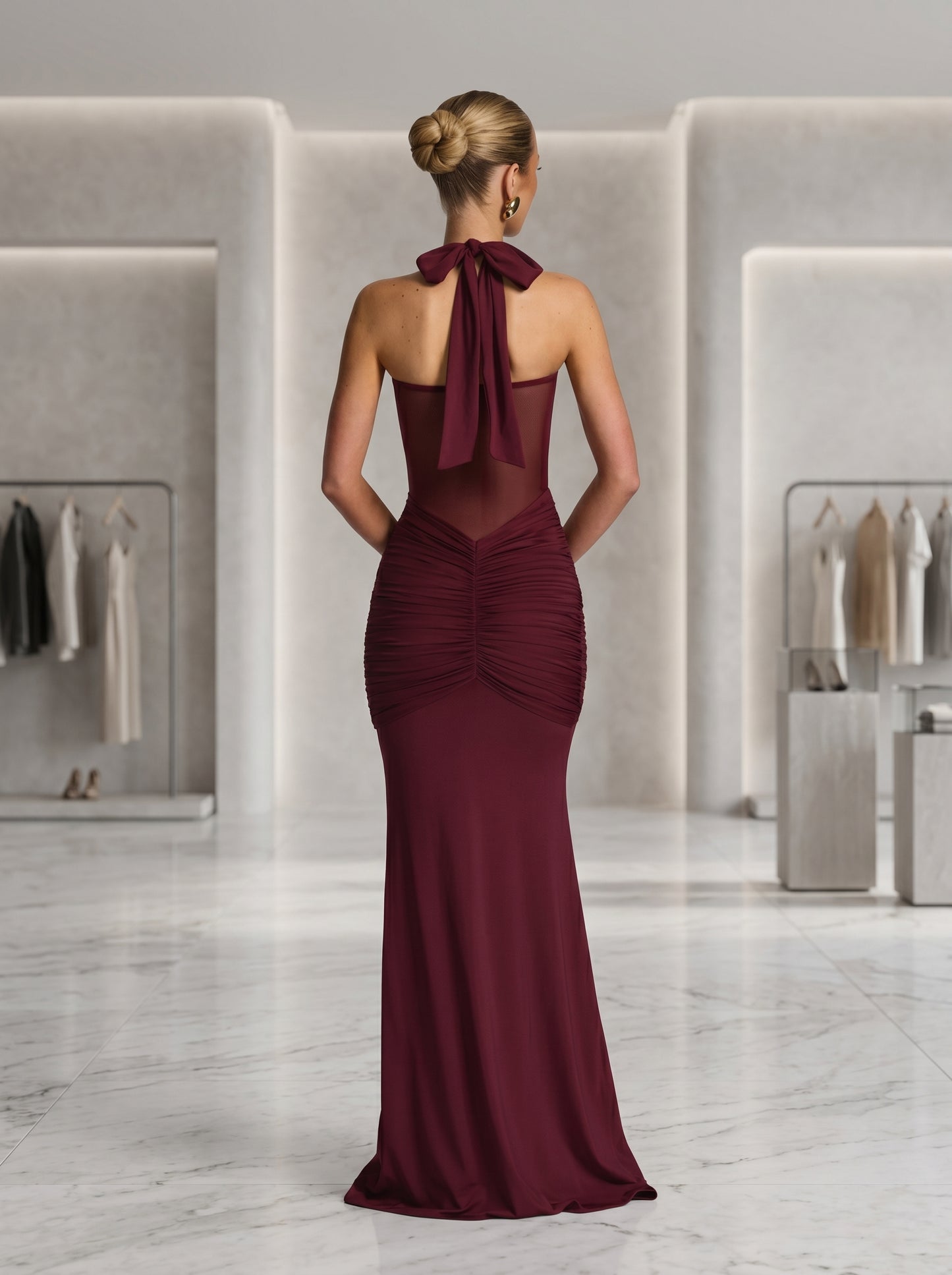 Graceful Silhouette Evening Maxi Dress