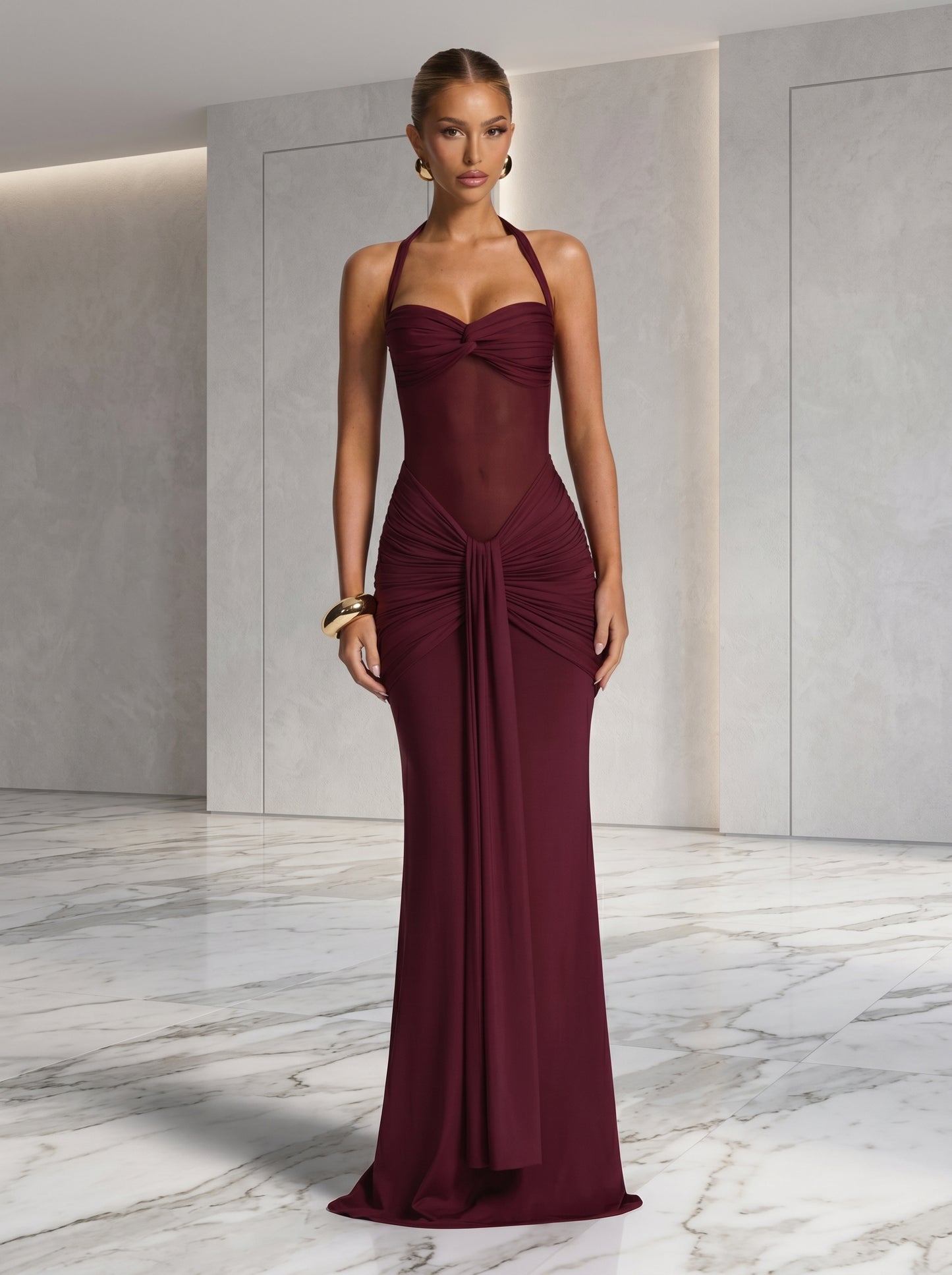 Graceful Silhouette Evening Maxi Dress