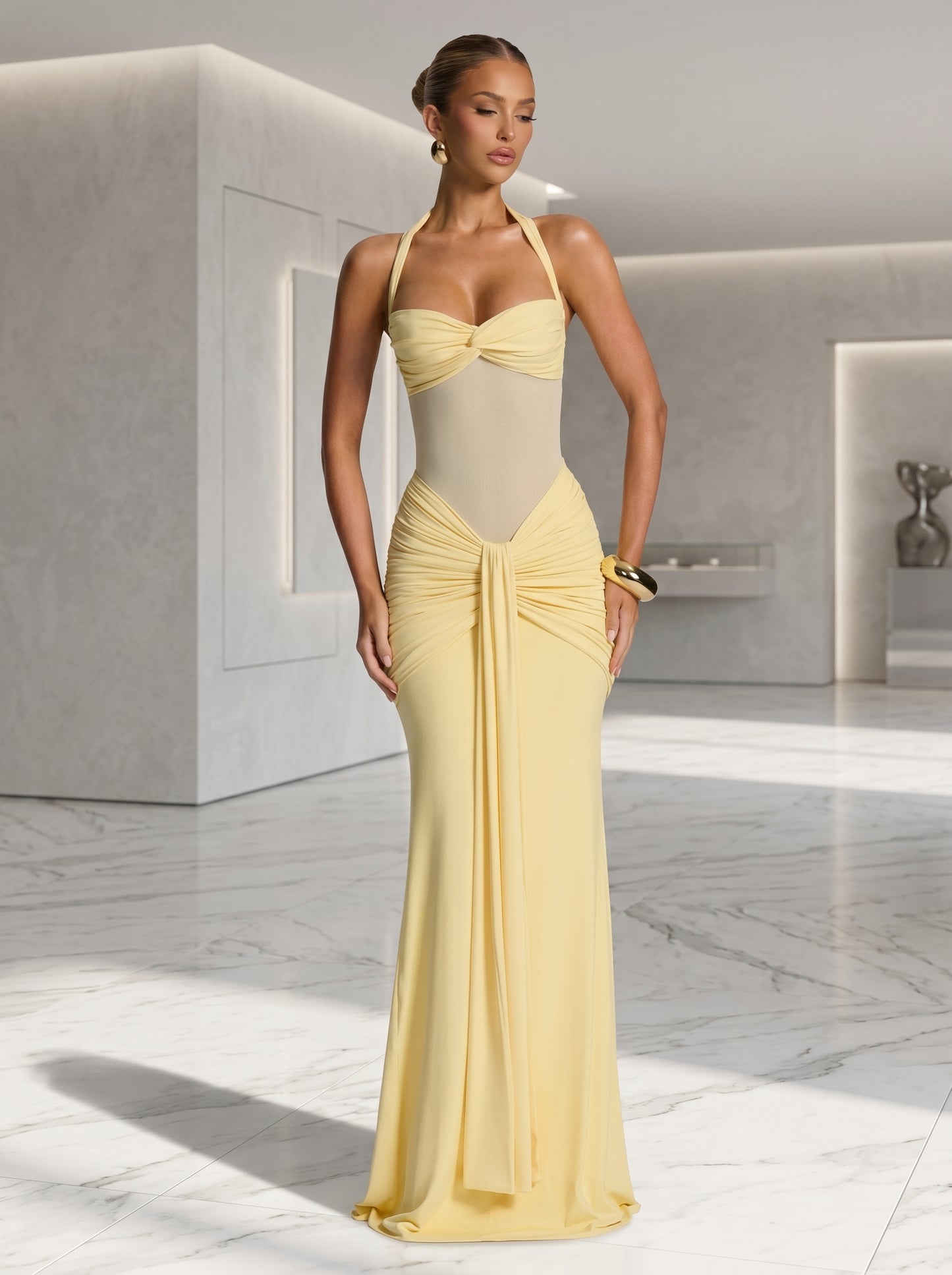 Graceful Silhouette Evening Maxi Dress