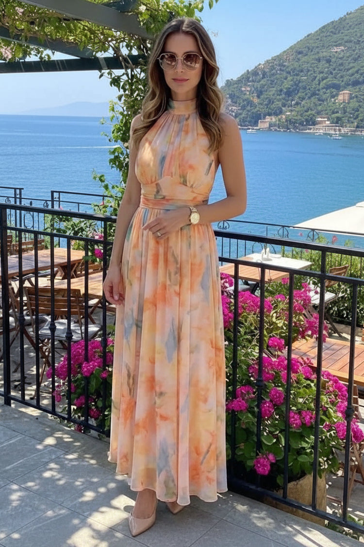 High Neck Midi Dress