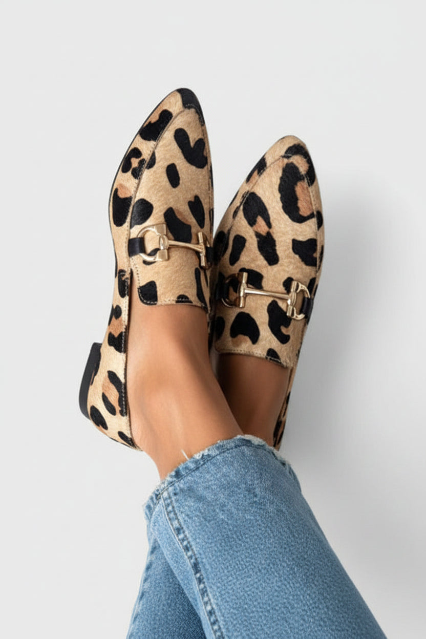 Elegant Pointed Toe Buckle Loafers
