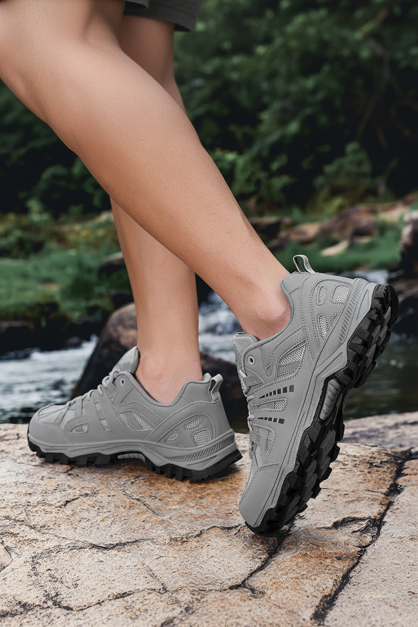 Outdoor Hiking Shoes - Shock-Absorbing Lace-Up Low-Top Sneakers 2