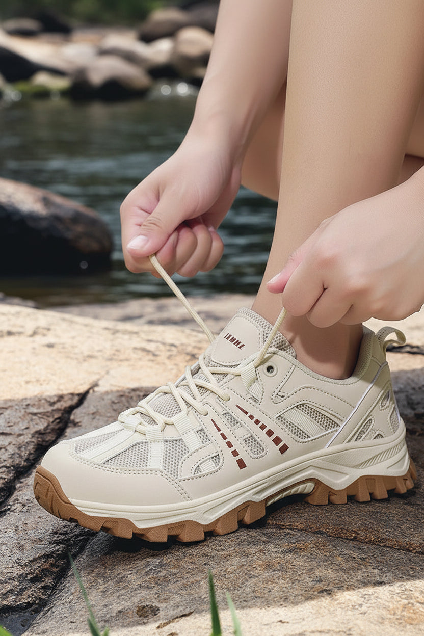 Outdoor Hiking Shoes - Shock-Absorbing Lace-Up Low-Top Sneakers 3