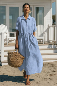 Midikleid im Hemdblusenstil mit Knopfleiste