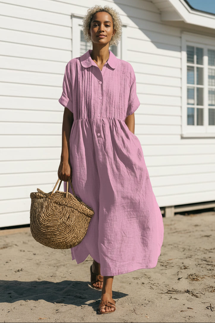 Midikleid im Hemdblusenstil mit Knopfleiste
