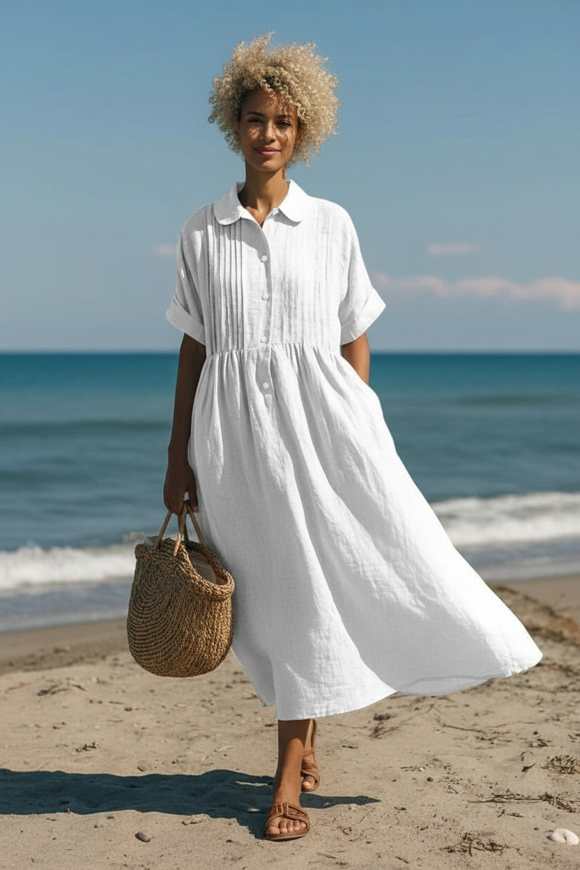 Midikleid im Hemdblusenstil mit Knopfleiste