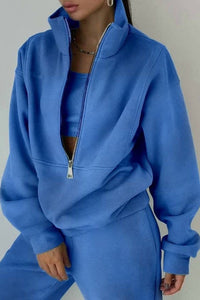 Oversized Loungewear Co-Ord Set with Half-Zip Pullover for Everyday Comfort 3