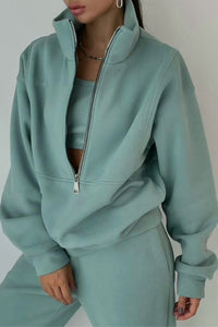 Oversized Loungewear Co-Ord Set with Half-Zip Pullover for Everyday Comfort 4
