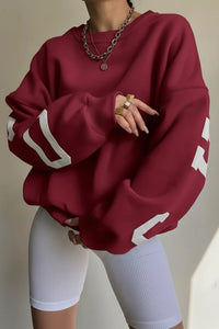 Oversized Sweatshirt with Statement Side Print for Effortless Style 1