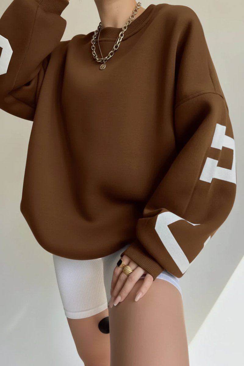 Oversized Sweatshirt with Statement Side Print for Effortless Style 3