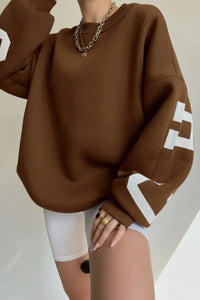 Oversized Sweatshirt with Statement Side Print for Effortless Style 3
