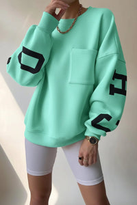 Oversized Sweatshirt with Statement Side Print for Effortless Style 5