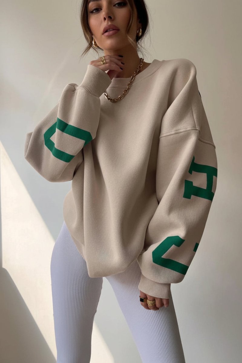 Oversized Sweatshirt with Statement Side Print for Effortless Style 6
