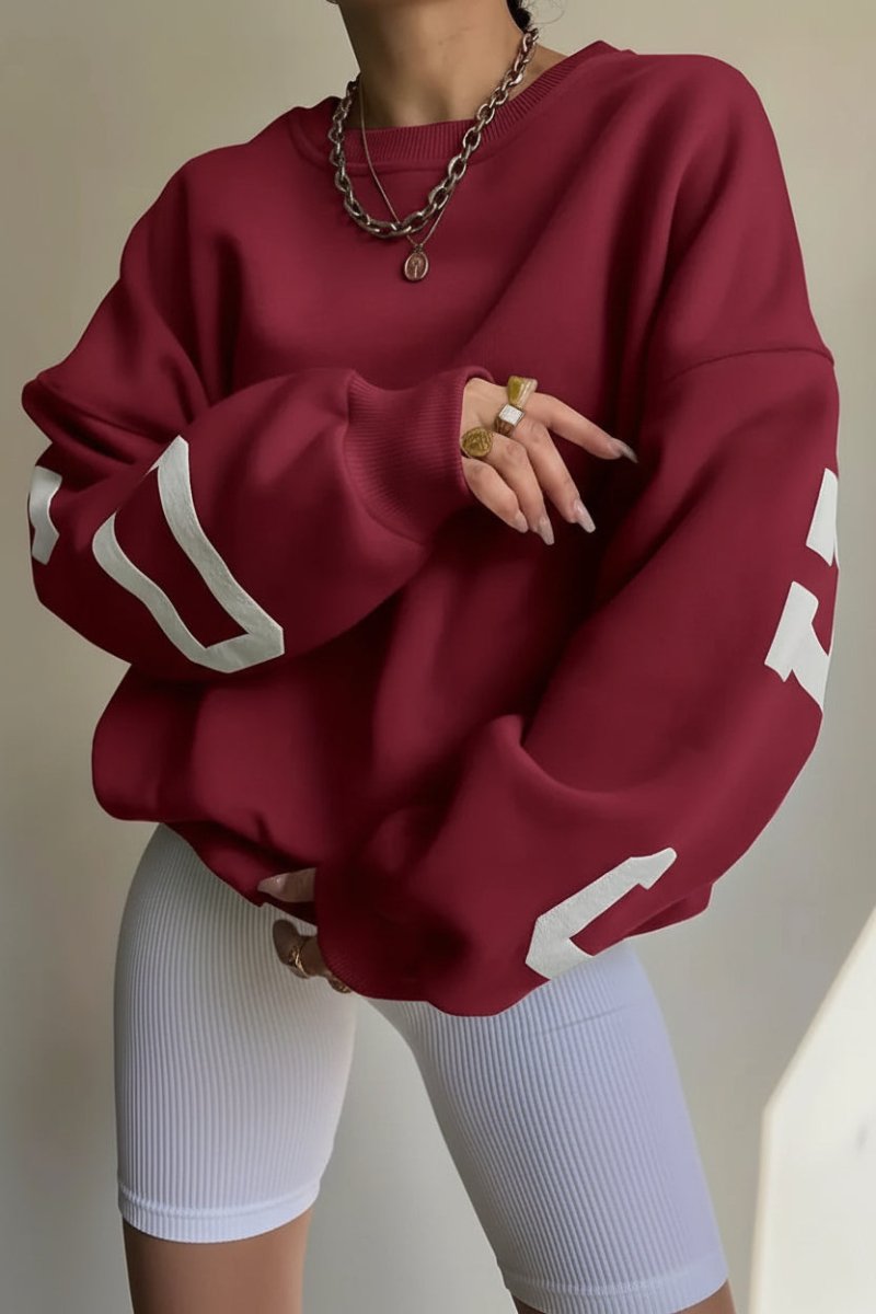 Oversized Sweatshirt with Statement Side Print for Effortless Style 7