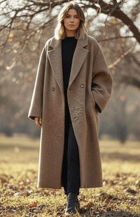 Oversized Winter Coat with Classic Double-Breasted Design for Effortless Style 3