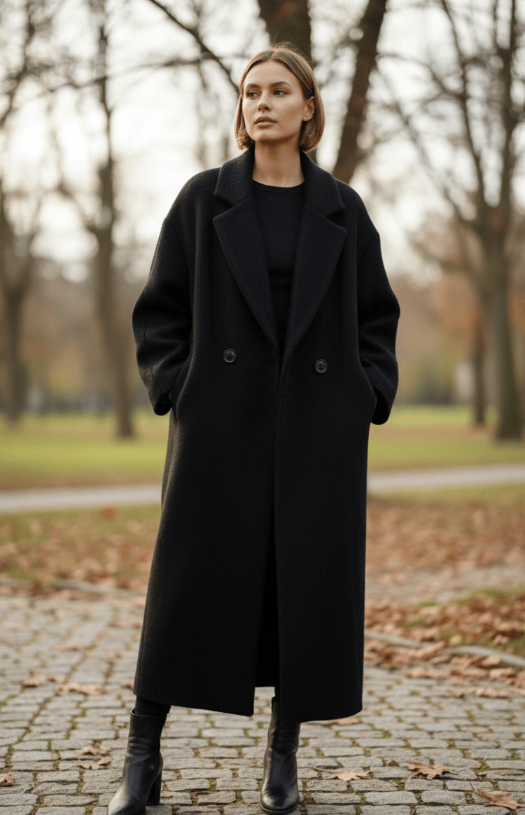 Oversized Winter Coat with Classic Double-Breasted Design for Effortless Style 4