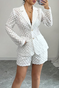 Plaid Jacquard Shorts Set for Effortless Style and Comfort 0