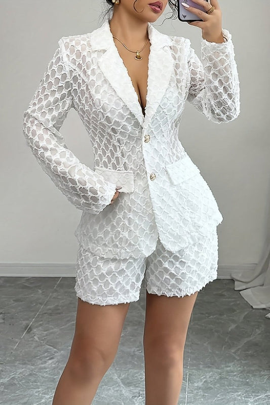 Plaid Jacquard Shorts Set for Effortless Style and Comfort 0