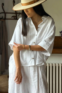 Plus Size Draped Linen Lapel Shirt for Effortless Elegance 2