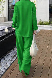 Plus Size Linen Long Sleeve Pant Set for Effortless Elegance 4