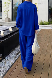Plus Size Linen Long Sleeve Pant Set for Effortless Elegance 7