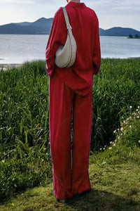 Plus Size Linen Long Sleeve Pant Set for Effortless Elegance 8