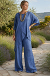 Plus Size Linen Two-Piece Set for Effortless Style and Comfort 0