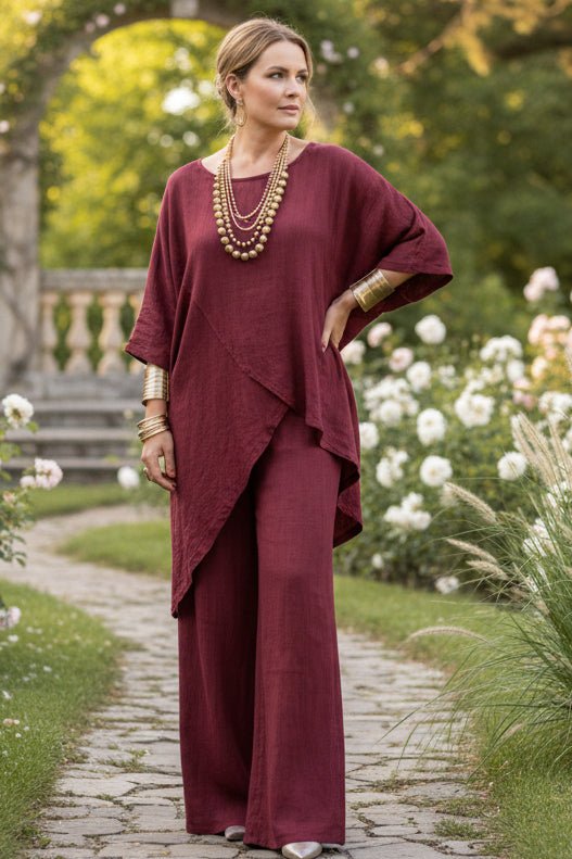 Plus Size Linen Two-Piece Set for Effortless Style and Comfort 2