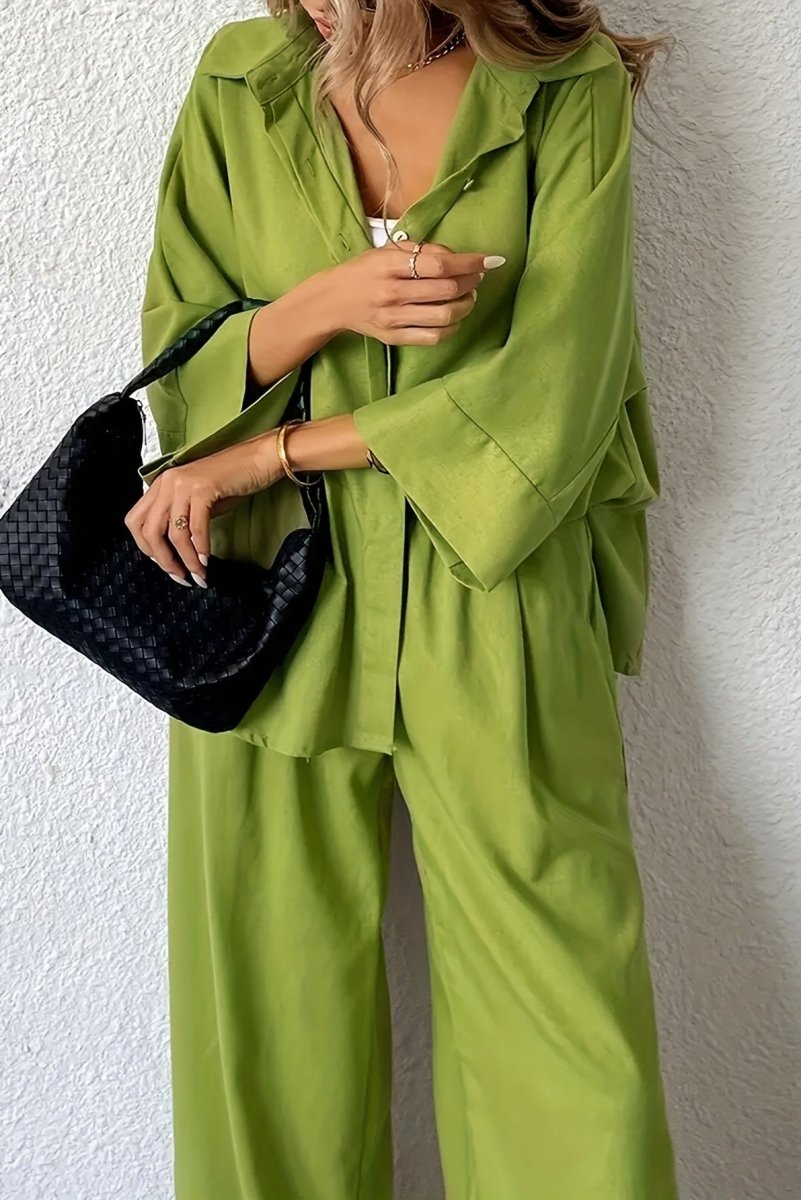 Plus Size Wide-Leg Linen Co-Ord for Effortless Style 0