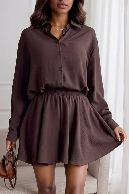 Polished Long Sleeve Two Piece Skirt Set for Effortless Sophistication 0