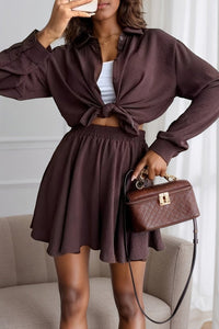 Polished Long Sleeve Two Piece Skirt Set for Effortless Sophistication 2