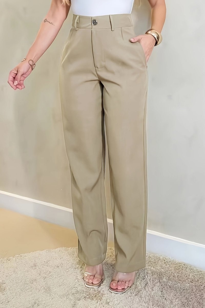 Polished Straight-Leg Pants in Smooth Fabric for Effortless Elegance 6